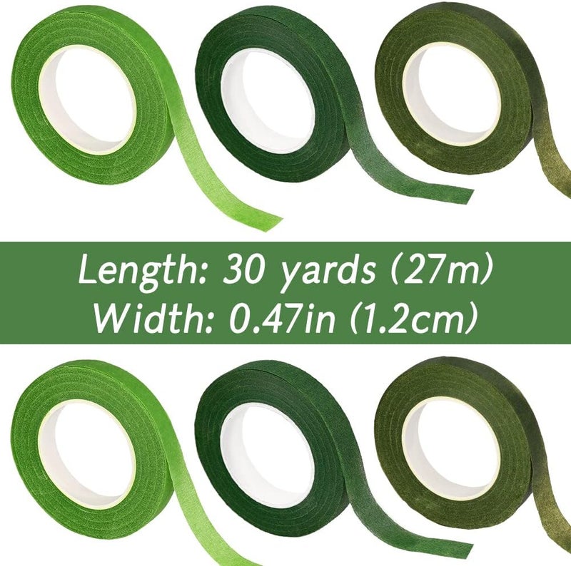 SOCNITC 6 Rolls Floral Tape, 1/2" by 180Yard Green Floral Tape for Bouquet Stem Wrap Flower Arranging Craft Projects Corsages, Wedding Bouquet - Image 2